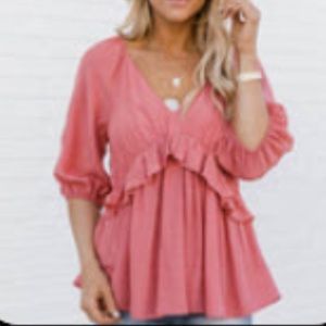 Babydoll Coral Blouse